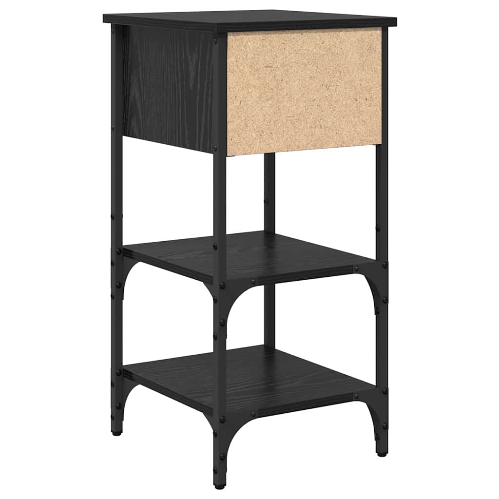 Nachttisch Schwarz Eichen-Optik 33,5 x 36 x 70 cm Holzwerkstoff
