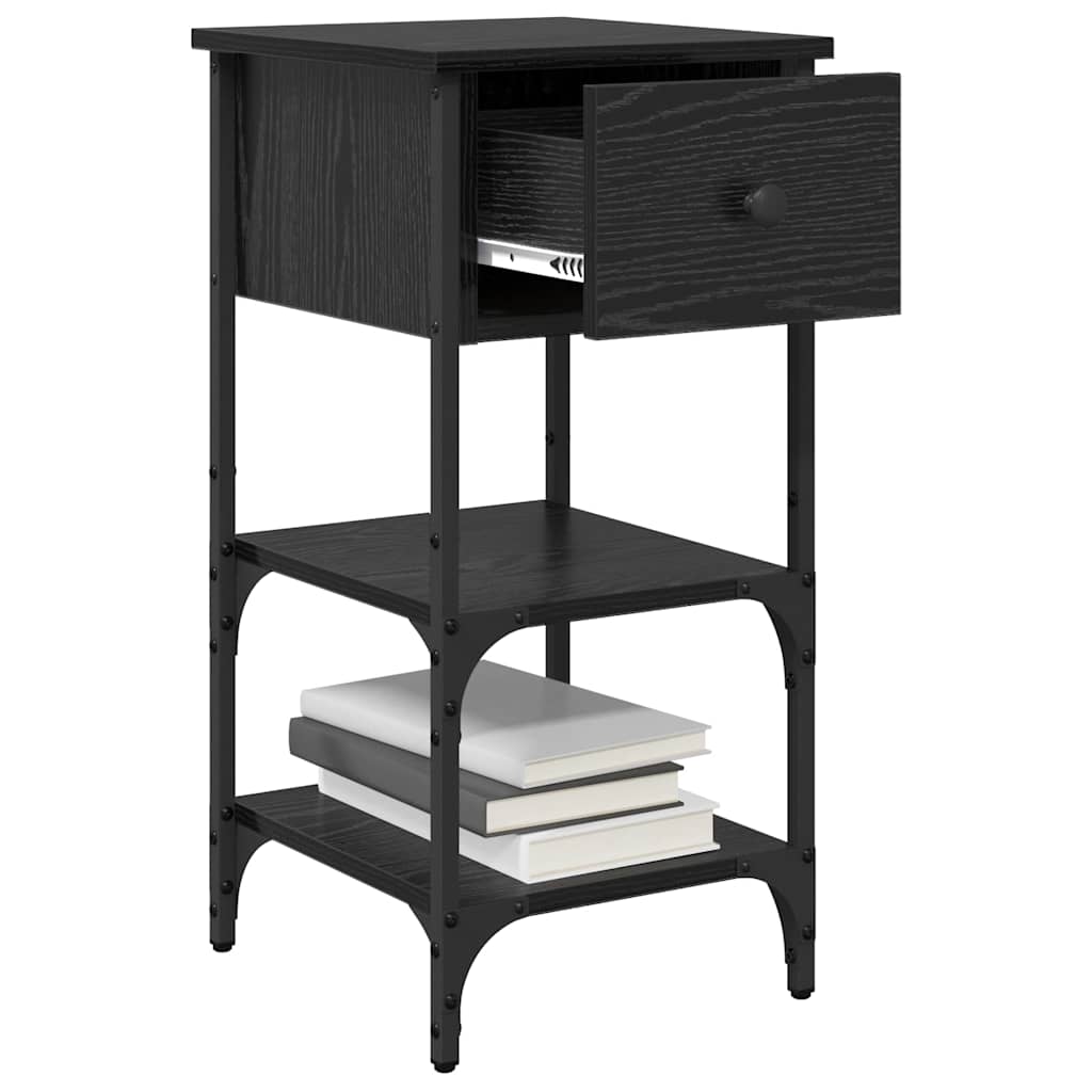 Nachttisch 2 stk. Schwarz Eichen-Optik 33,5 x 36 x 70 cm