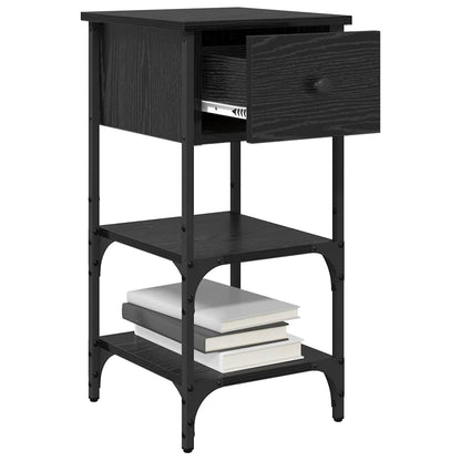 Nachttisch 2 stk. Schwarz Eichen-Optik 33,5 x 36 x 70 cm