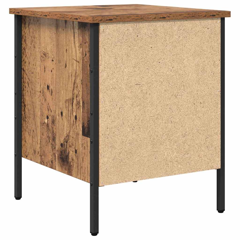 Nachttisch Altholz 40 x 42 x 50 cm Schichtholz und Metall