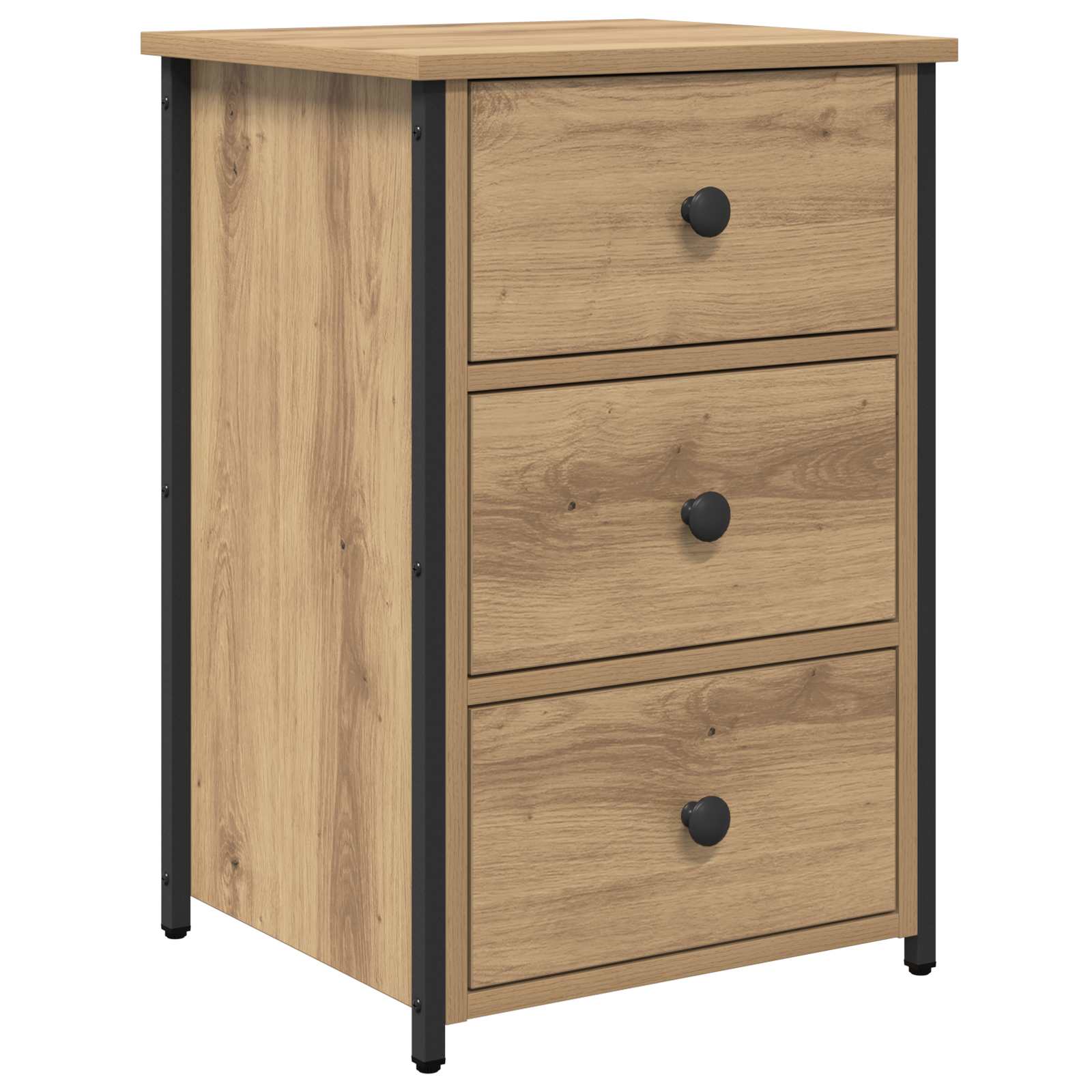 Nachttisch Braun 40 x 36 x 60 cm Massives upgecyceltes Holz