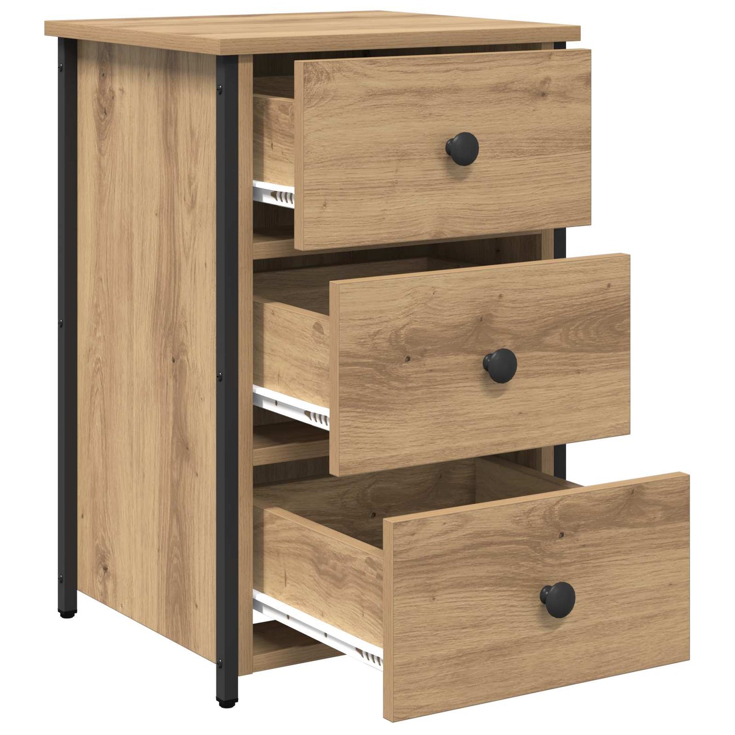 Nachttisch Braun 40 x 36 x 60 cm Massives upgecyceltes Holz