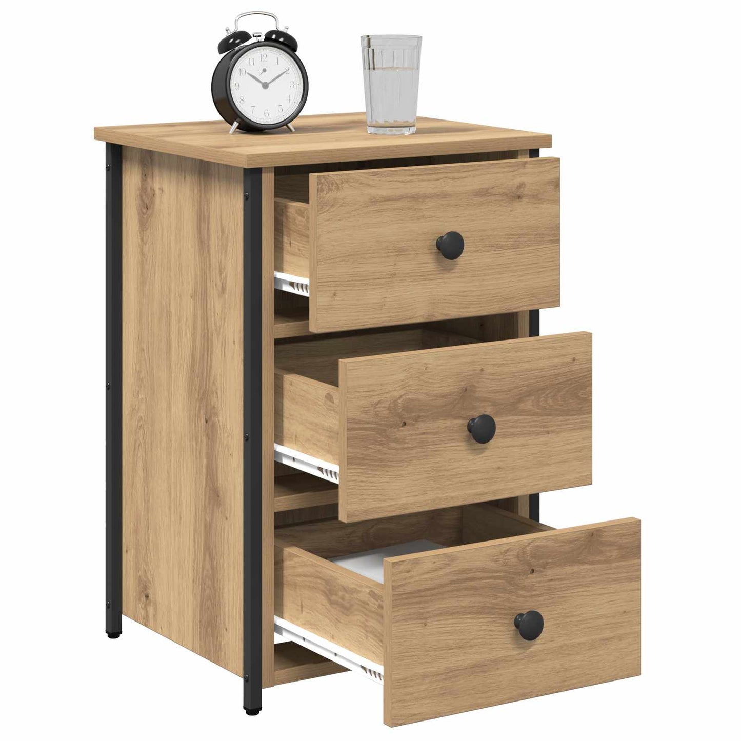 Nachttisch Braun 40 x 36 x 60 cm Massives upgecyceltes Holz