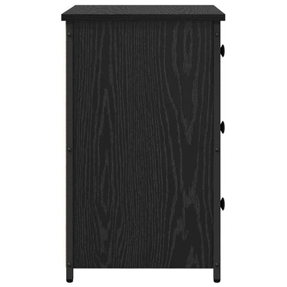 Nachttisch mit Schubladen Schwarz Eichen-Optik 40 x 36 x 60 cm