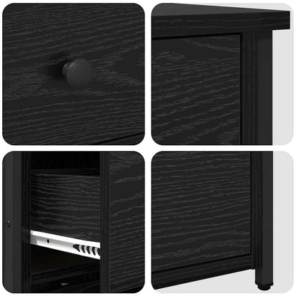 Nachttisch 2 stk. Schwarz Eichen-Optik 40 x 36 x 60 cm