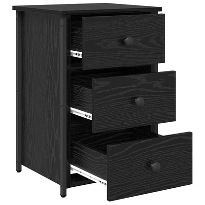 Nachttisch 2 stk. Schwarz Eichen-Optik 40 x 36 x 60 cm