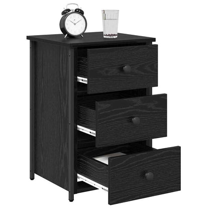 Nachttisch 2 stk. Schwarz Eichen-Optik 40 x 36 x 60 cm