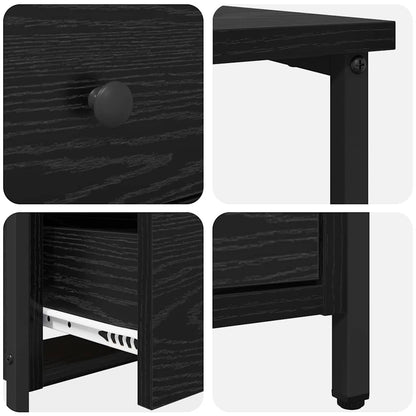 Nachttisch Schwarz Eichen-Optik 30 x 60 x 60 cm Holzwerkstoff