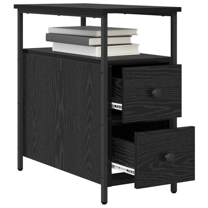 Nachttisch Schwarz Eichen-Optik 30 x 60 x 60 cm Holzwerkstoff