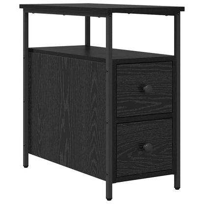 Nachttisch 2 stk. Schwarz Eichen-Optik 30 x 60 x 60 cm