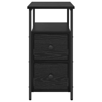 Nachttisch 2 stk. Schwarz Eichen-Optik 30 x 60 x 60 cm