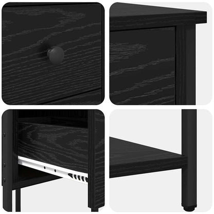 Nachttisch Schwarz Eichen-Optik 32 x 42 x 70 cm Holzwerkstoff