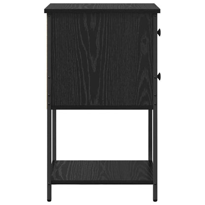 Nachttisch Schwarz Eichen-Optik 32 x 42 x 70 cm Holzwerkstoff