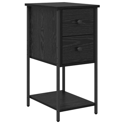 Nachttisch 2 stk. Schwarz Eichen-Optik 32 x 42 x 70 cm