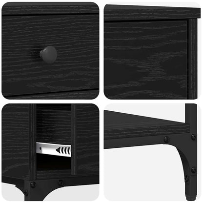 Konsolentisch Schwarz Eichen-Optik 75 x 34,5 x 75 cm