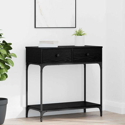 Konsolentisch Schwarz Eichen-Optik 75 x 34,5 x 75 cm