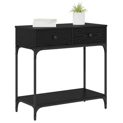 Konsolentisch Schwarz Eichen-Optik 75 x 34,5 x 75 cm