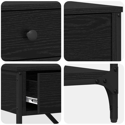 Konsolentisch Schwarz Eichen-Optik 100 x 34,5 x 75 cm Holz