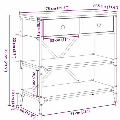 Konsolentisch mit Schubladen Braun 75 x 34,5 x 75 cm Holz