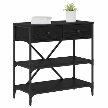 Konsolentisch Schwarz Eichen-Optik 75 x 34,5 x 75 cm Holz