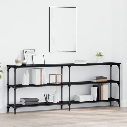 Konsolentisch Schwarz Eichen-Optik 200 x 29 x 75 cm