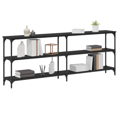 Konsolentisch Schwarz Eichen-Optik 200 x 29 x 75 cm