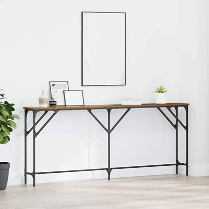 Konsolentisch Altholz 180 x 23 x 75 cm Schichtholz und Metall