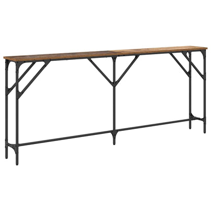 Konsolentisch Altholz 180 x 23 x 75 cm Schichtholz und Metall