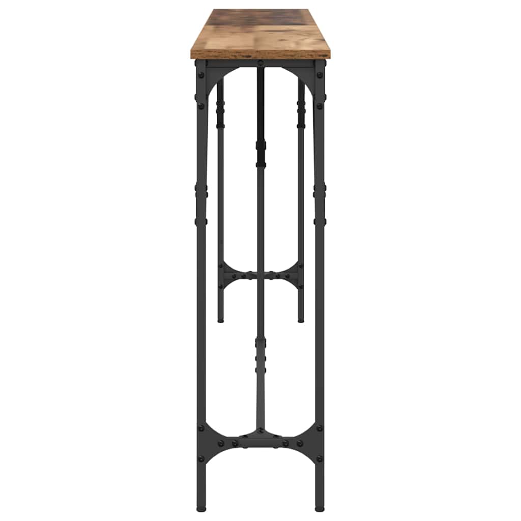 Konsolentisch Altholz 180 x 23 x 75 cm Schichtholz und Metall