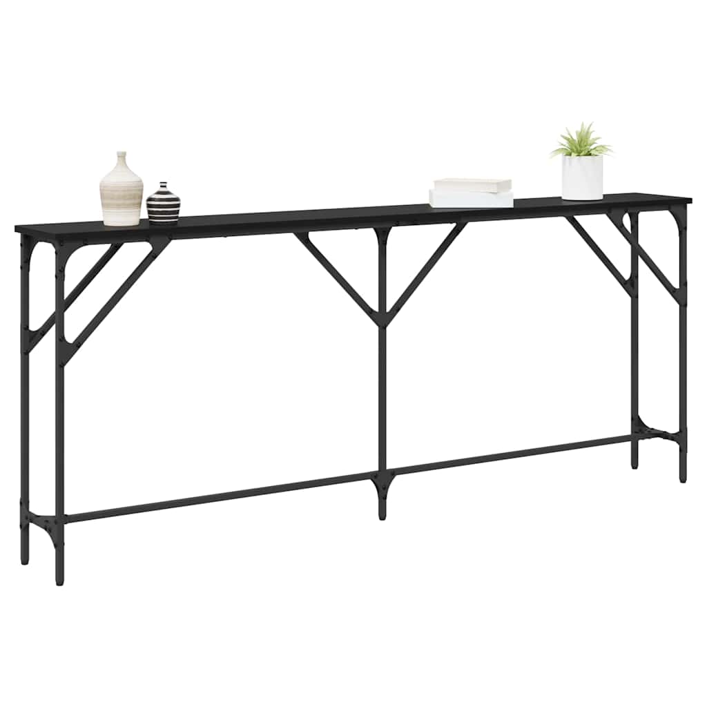 Konsolentisch Schwarz Eichen-Optik 180 x 23 x 75 cm