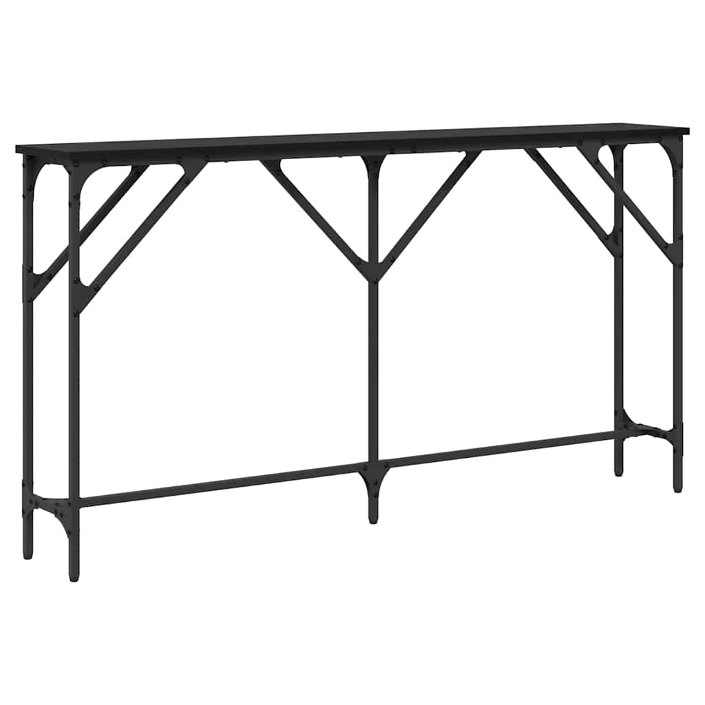 Konsolentisch Schwarz Eichen-Optik 140 x 23 x 75 cm