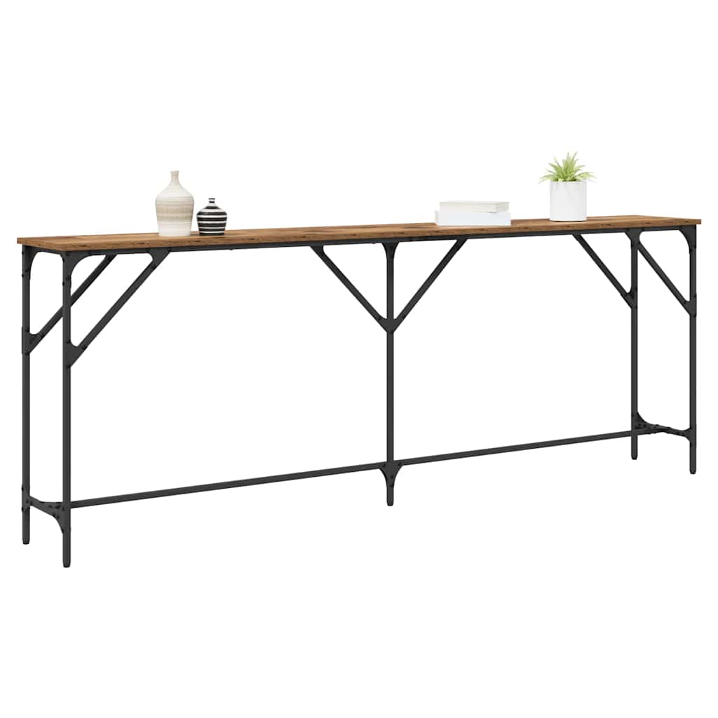 Konsolentisch Altholz 200 x 29 x 75 cm Schichtholz und Metall
