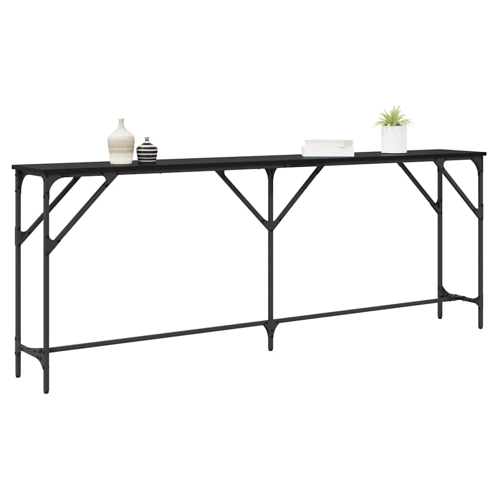 Konsolentisch Schwarz Eichen-Optik 200 x 29 x 75 cm