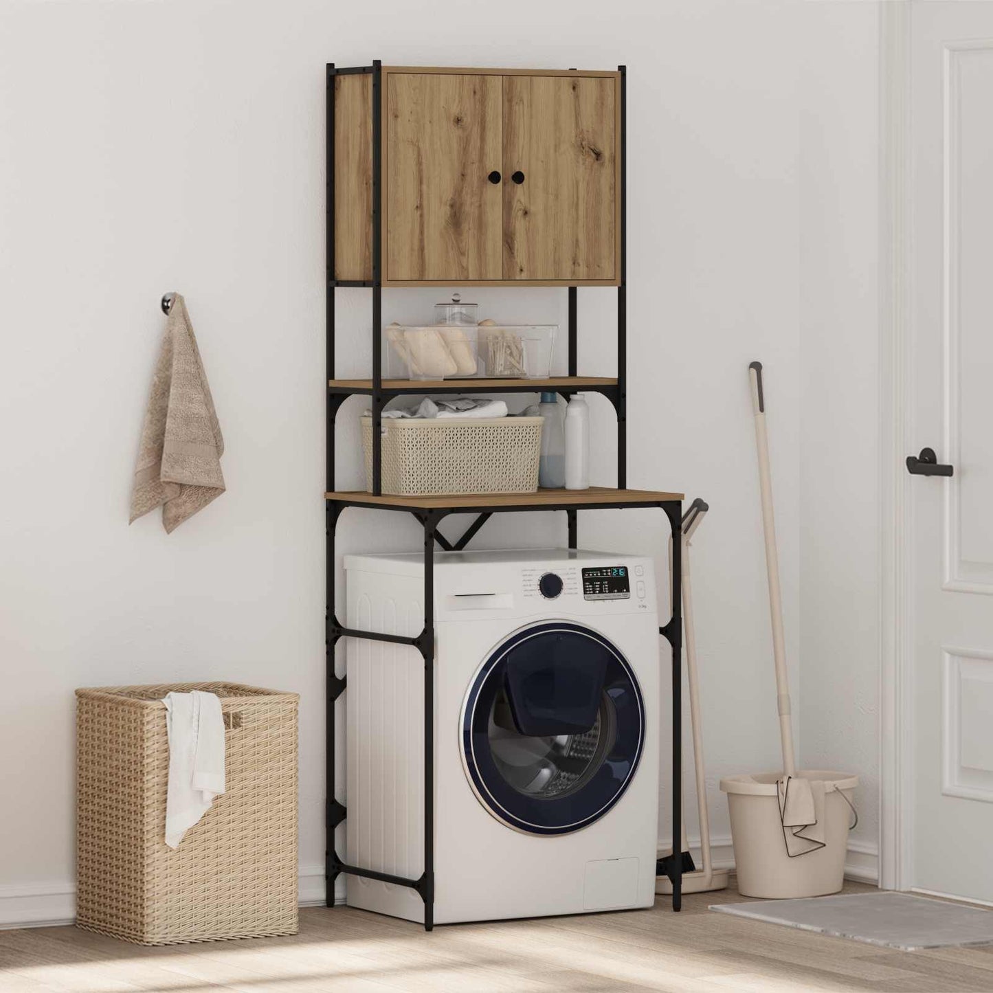 Waschmaschinen-Schrank Artisan-Eiche 68 x 48,5 x 194 cm