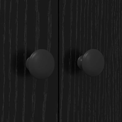 Waschmaschinen-Schrank Schwarz 0ak 68 x 48,5 x 194 cm