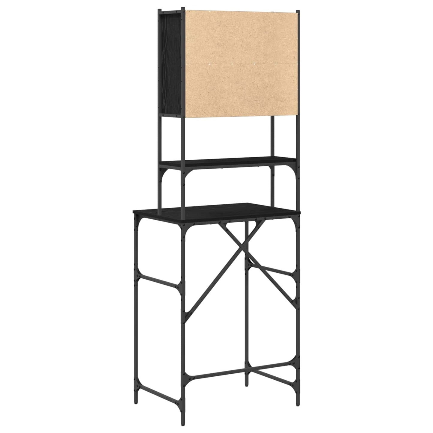 Waschmaschinen-Schrank Schwarz 0ak 68 x 48,5 x 194 cm