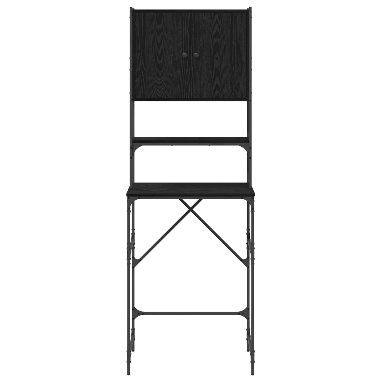 Waschmaschinen-Schrank Schwarz 0ak 68 x 48,5 x 194 cm