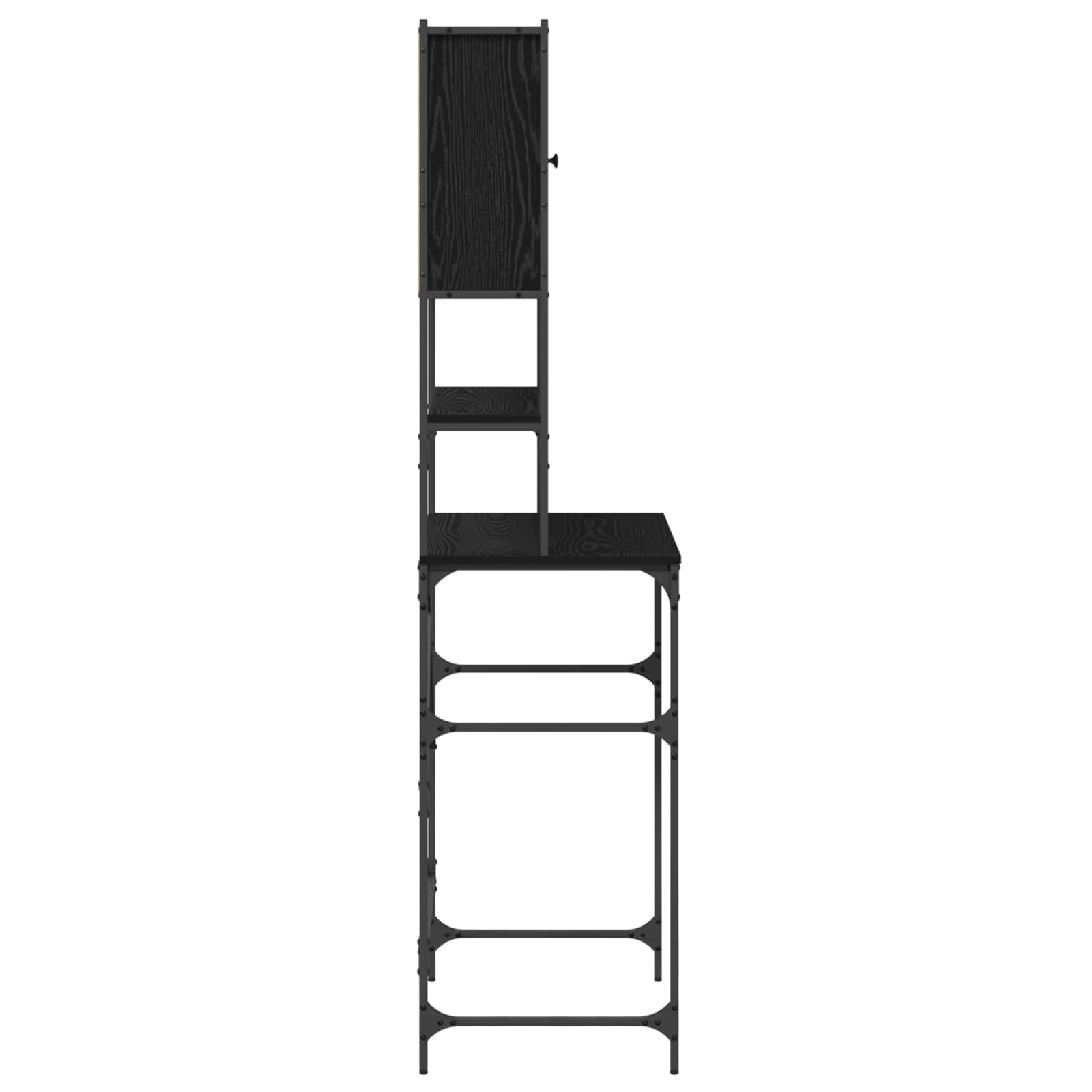 Waschmaschinen-Schrank Schwarz 0ak 68 x 48,5 x 194 cm