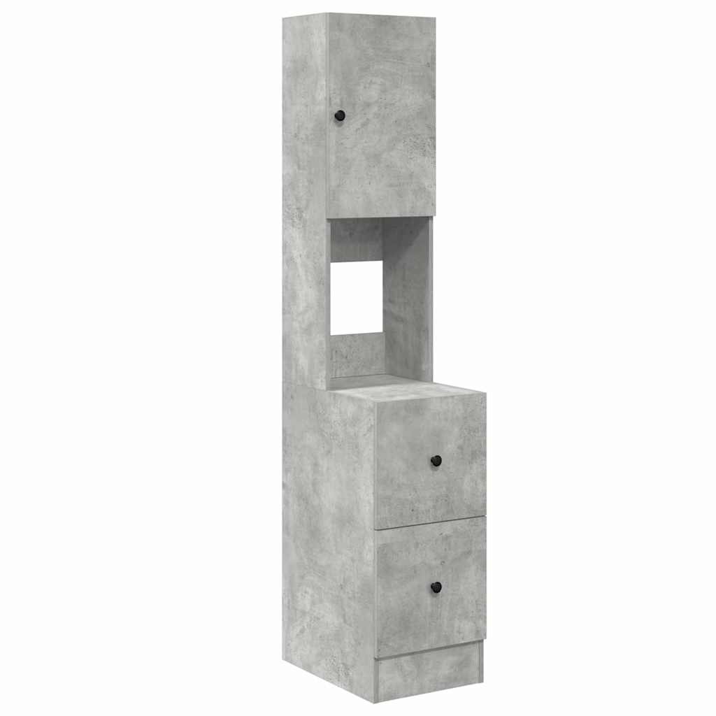 Küchenschrank mit Regal Grau 35 x 50 x 180 cm Holzwerkstoff