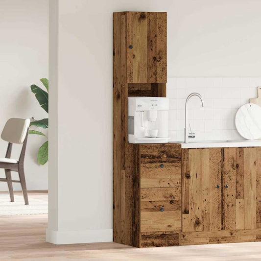 Küchenschrank mit Regal Altholz 35 x 50 x 180 cm Holzwerkstoff
