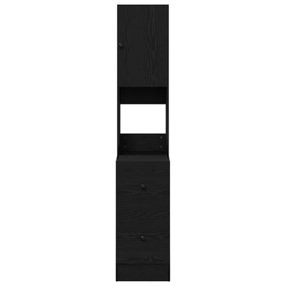 Küchenbuffet mit Regal Schwarz Eichen-Optik 32 x 50 x 180 cm