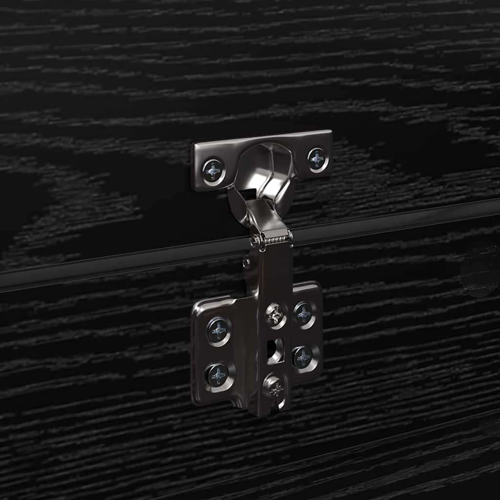 Schuhschrank mit Regal Schwarz Eichen-Optik 100,5 x 28 x 100 cm