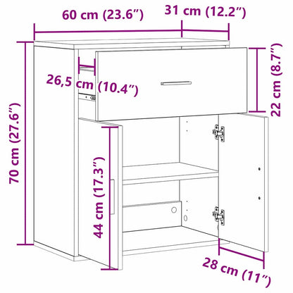 Sideboard Altholz 60 x 31 x 70 cm Holzwerkstoff