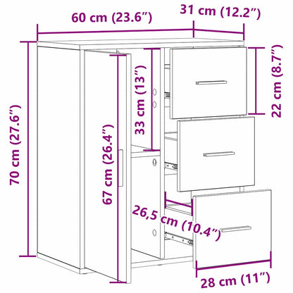 Sideboard Altholz 60 x 31 x 70 cm Holzwerkstoff