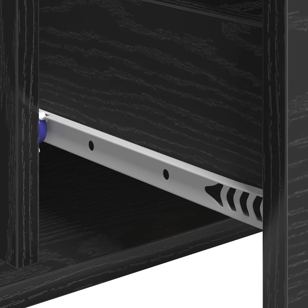 Sideboard Schwarz Eichen-Optik 60 x 31 x 70 cm Holzwerkstoff