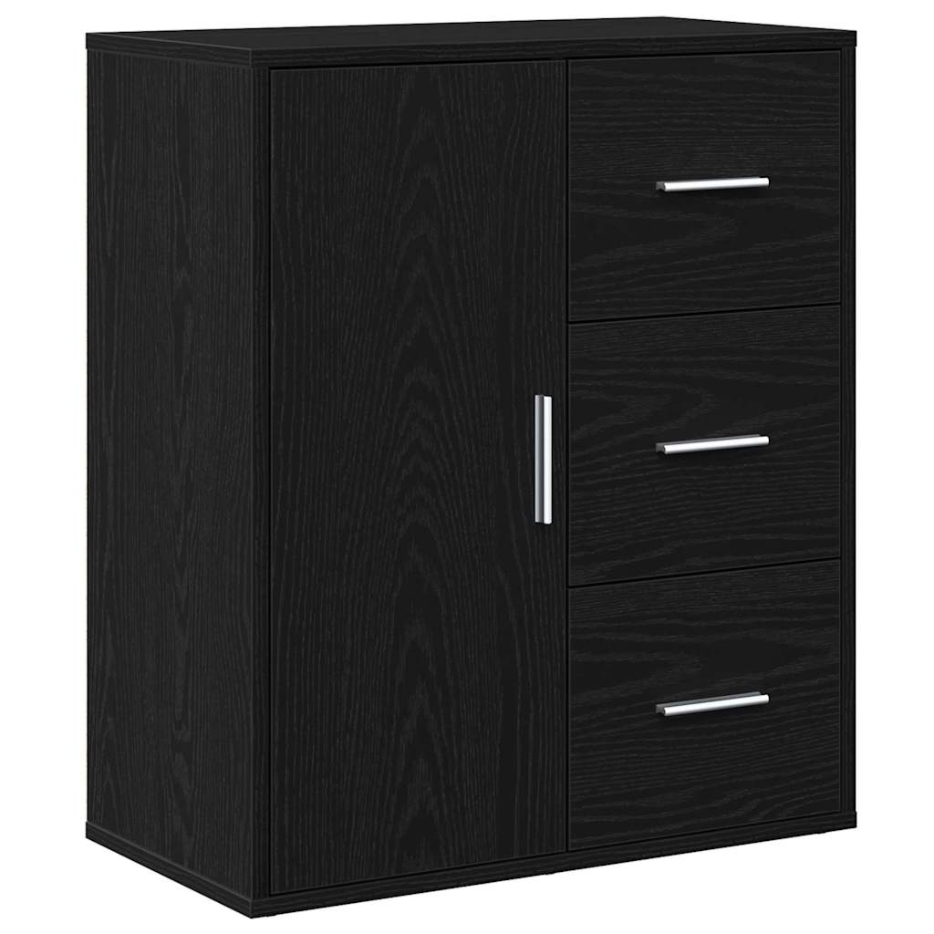 Sideboard Schwarz Eichen-Optik 60 x 31 x 70 cm Holzwerkstoff