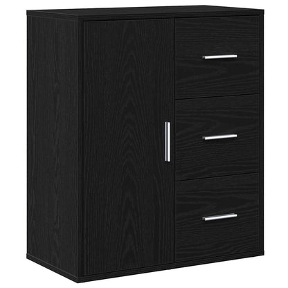 Sideboard Schwarz Eichen-Optik 60 x 31 x 70 cm Holzwerkstoff