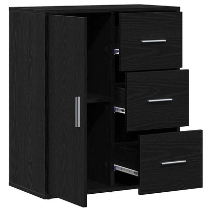 Sideboard Schwarz Eichen-Optik 60 x 31 x 70 cm Holzwerkstoff