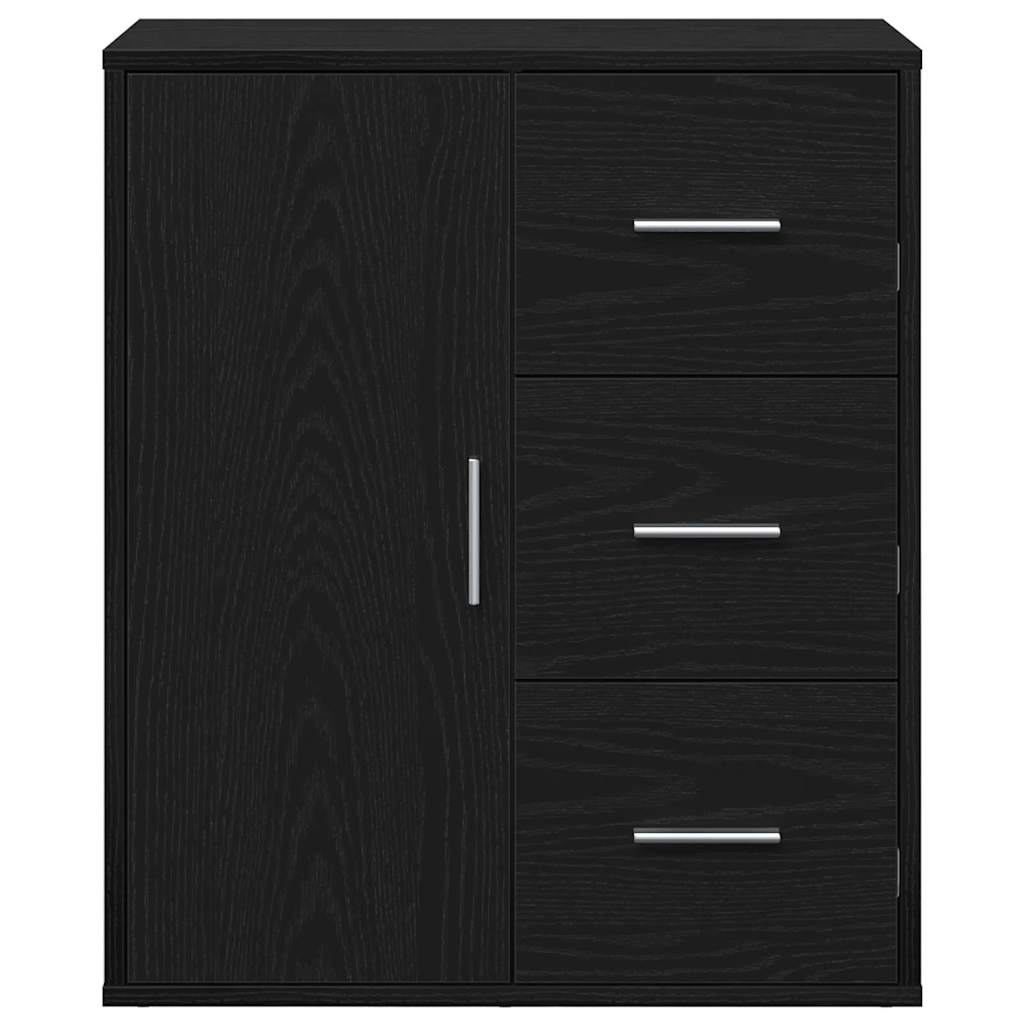 Sideboard Schwarz Eichen-Optik 60 x 31 x 70 cm Holzwerkstoff