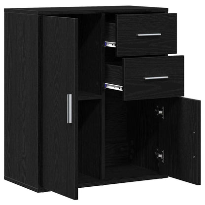 Sideboard Schwarz Eichen-Optik 60 x 31 x 70 cm Holzwerkstoff
